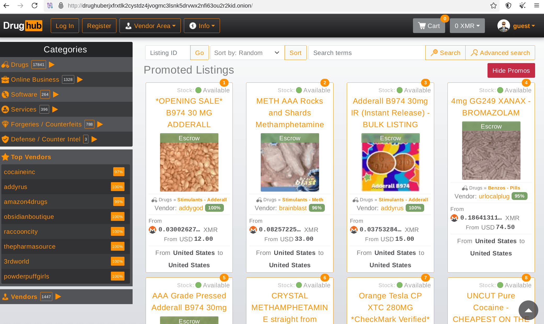 DrugHub Produktlisten mit Filtern und Angebotskarten